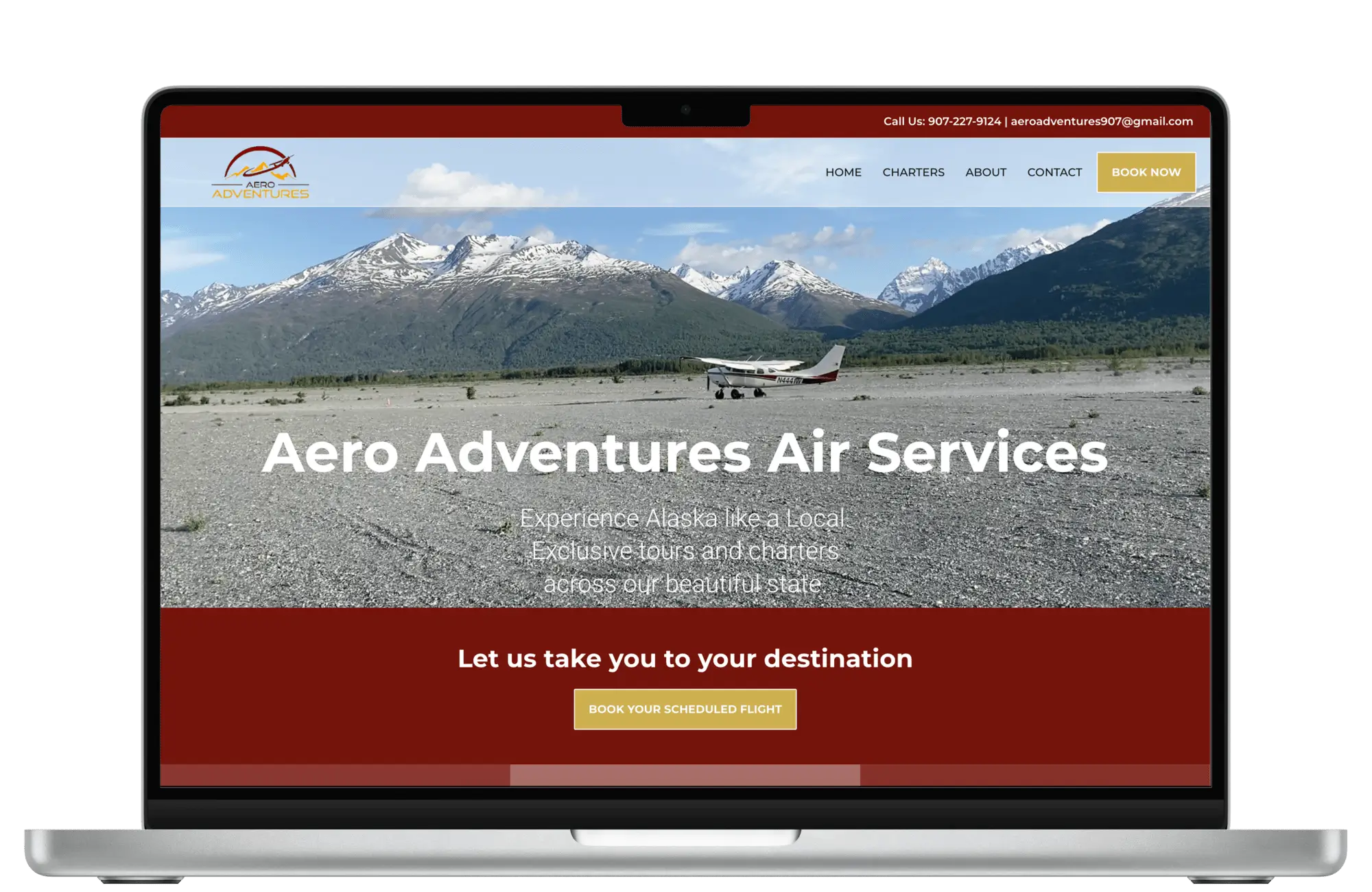 screenshot of Aero AK website