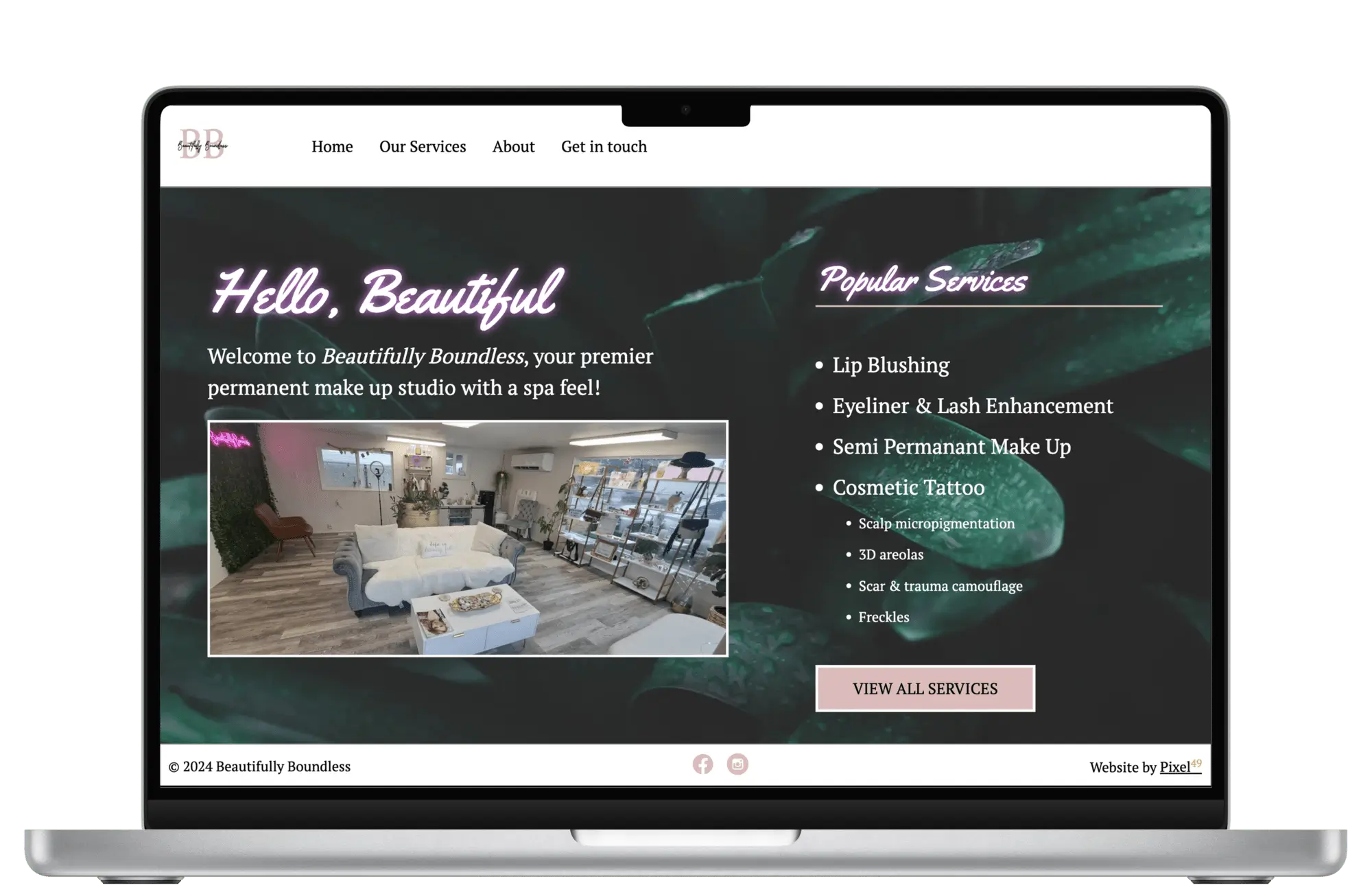 screenshot of Beautifully Boundless website